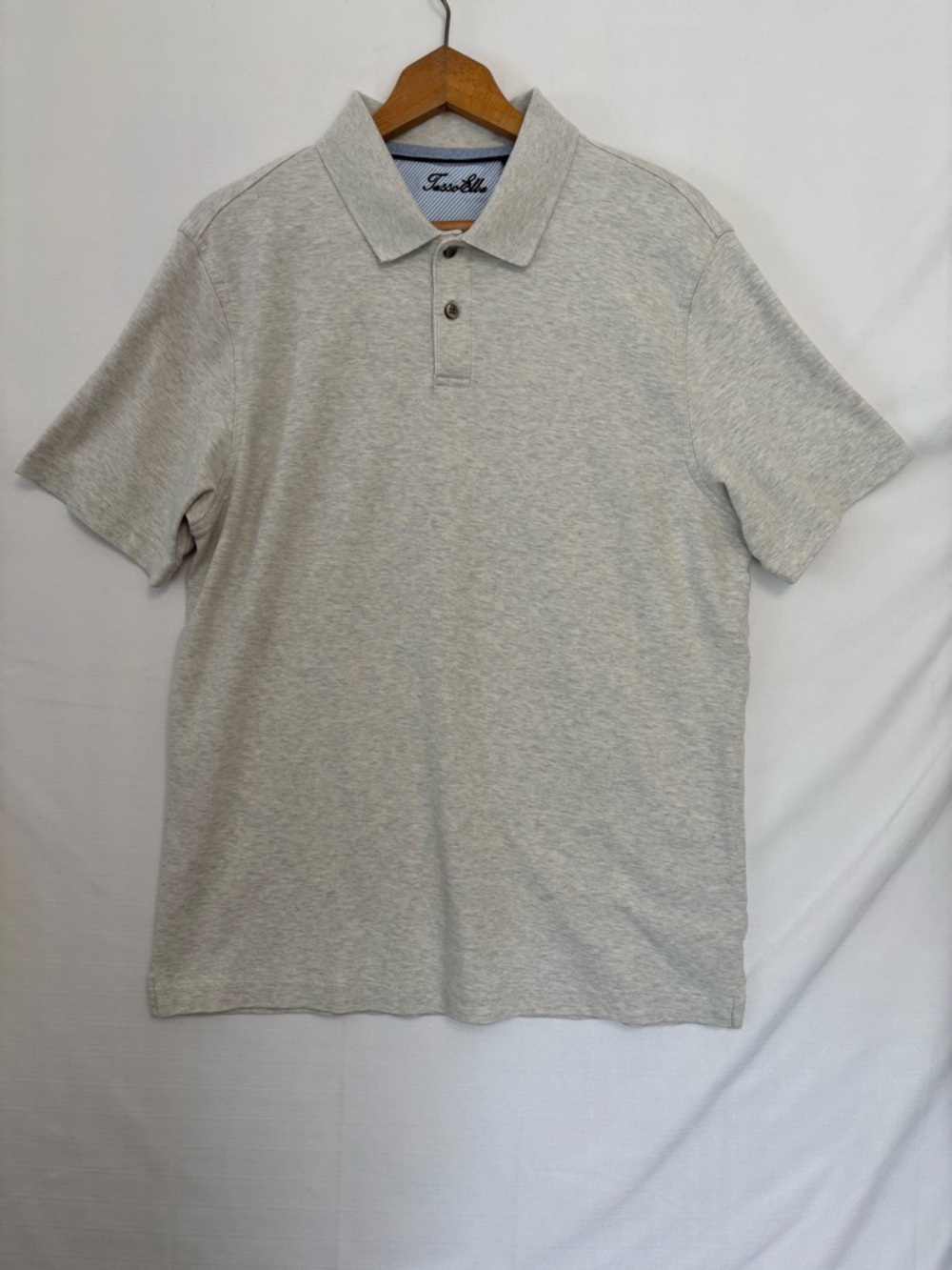 TASSO ELBA Light Gray Polo Shirt Size Medium